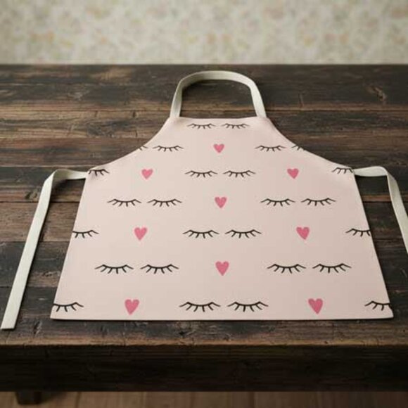  2$21 Ladies Eyelash Heart Apron - Picture 1 of 7